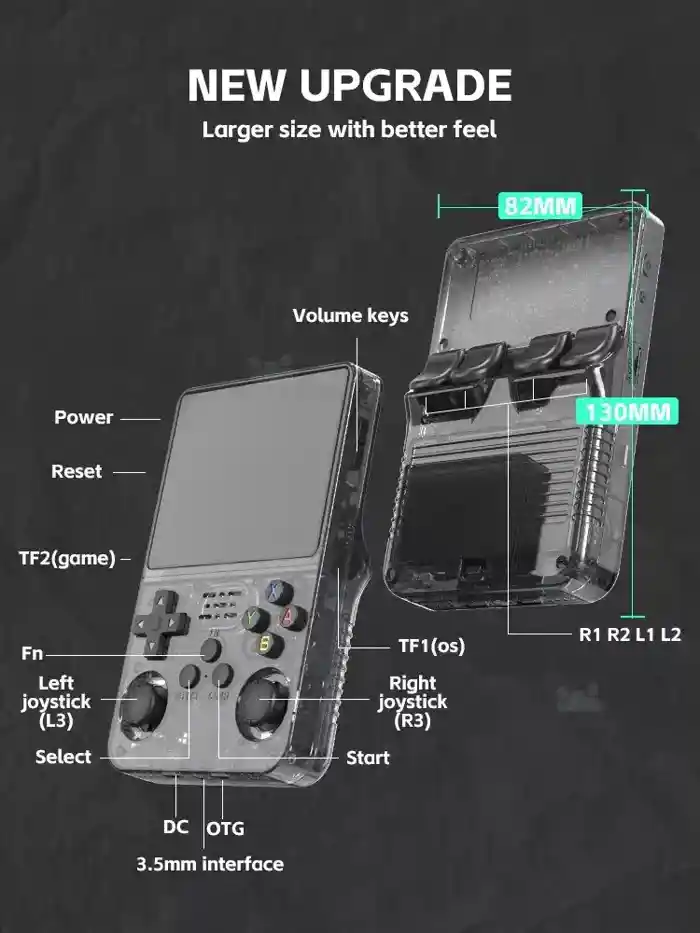 R36S Retro Handheld Video Game Console Linux System 3.5 Inch IPS Screen Portable Pocket Video Player 64GB Games